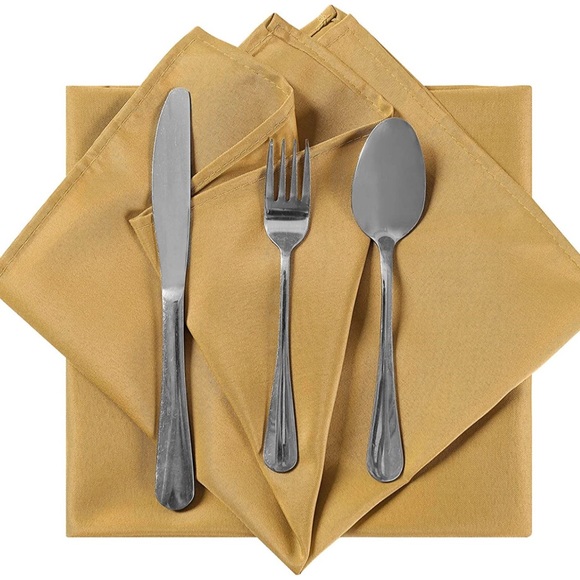 NEW Gold Napkins Fabric Cloth Napkins NEW Set of 6 - Picture 4 of 4